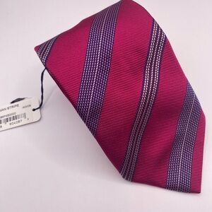 Thomas Pink Magenta and Navy Striped Tie NWT
